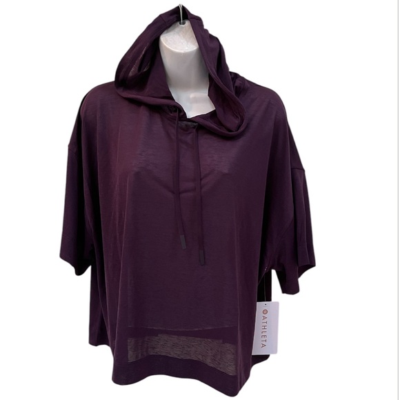 Athleta Vapor Hooded Tee Purple M NWT - Picture 3 of 10